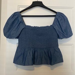 J. Crew squareneck chambray top
